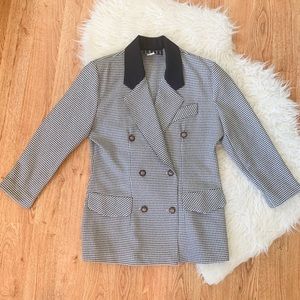 Vintage 80s Power Blazer Houndstooth Medium